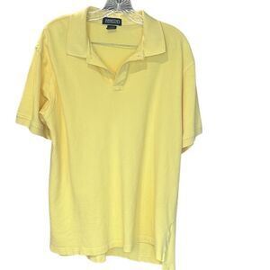 Lands End Polo Golf Shirt - Short Sleeve Yellow Size Large